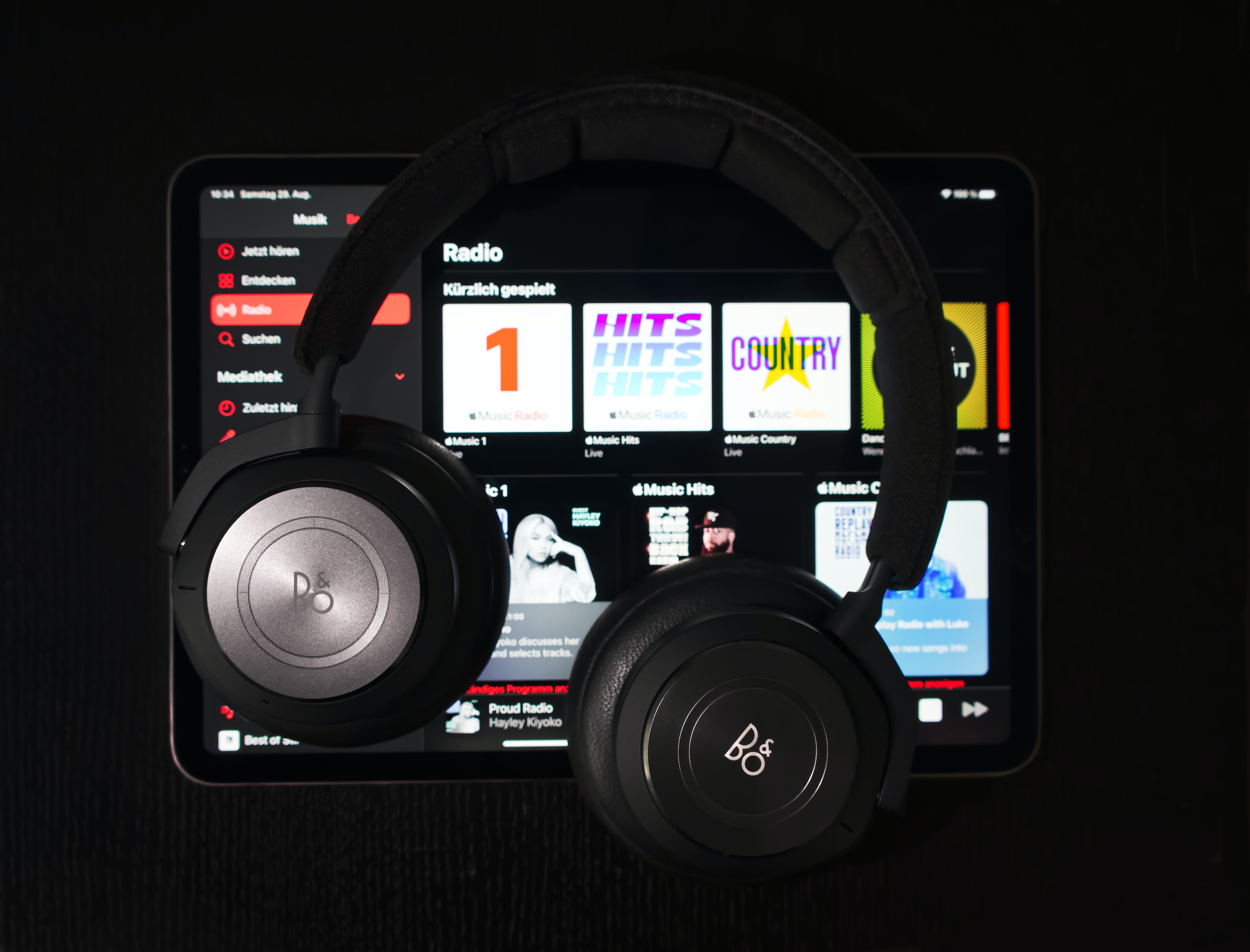 image of a streaming service and headphones