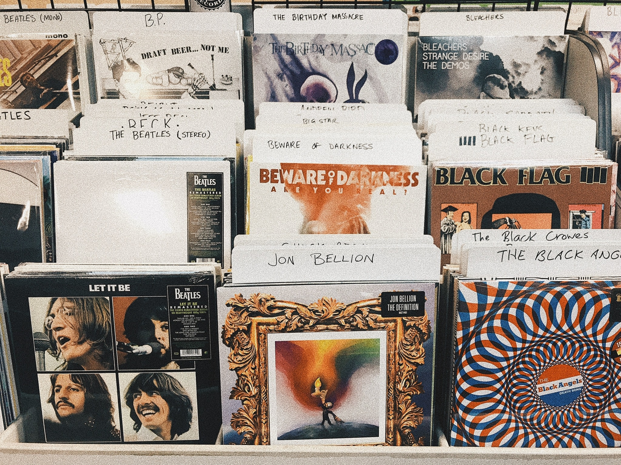 alt text: collection of vinyl records