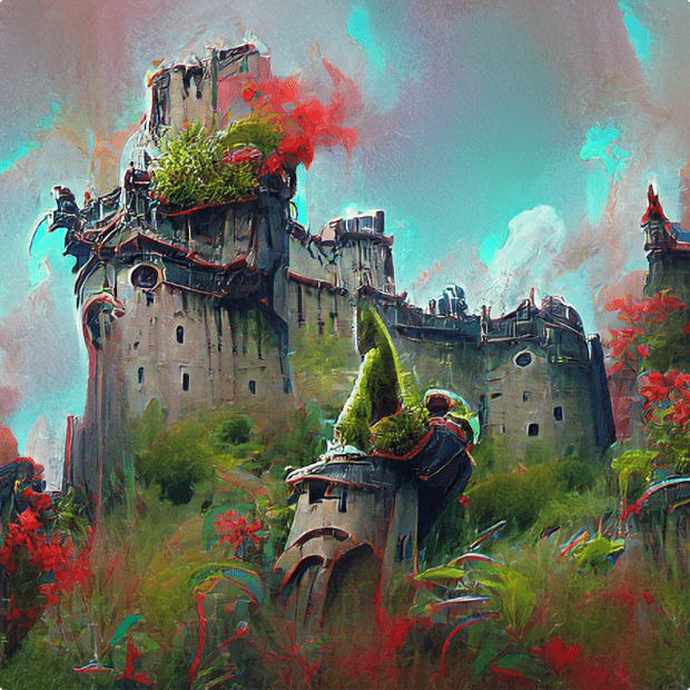 An Overgrown Castle Painting