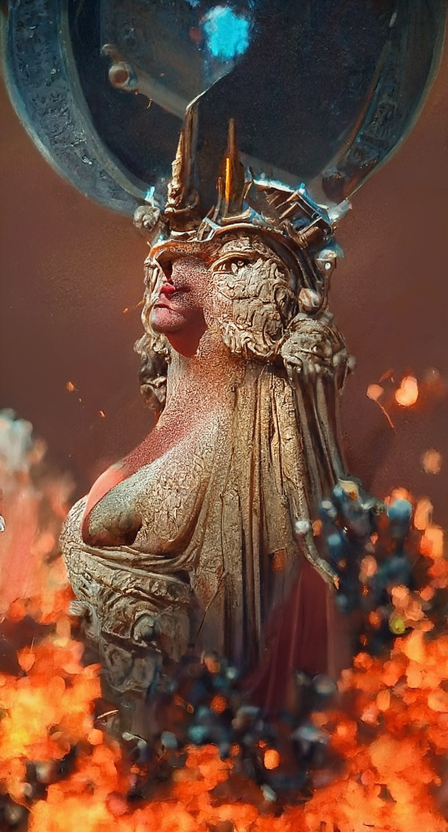 AI generated image of the goddess of war and sex