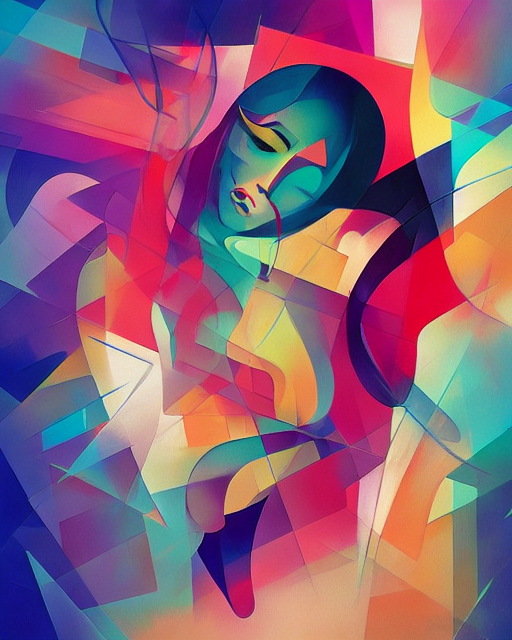 abstract image of a woman generated by starryai