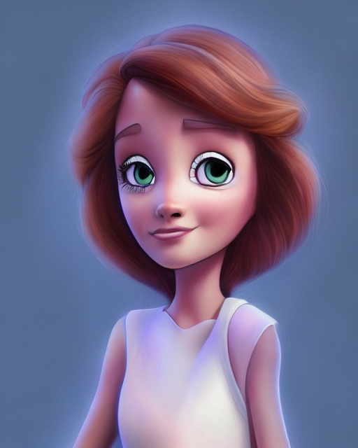 AI generated illustration of a digital female character with brunette hair