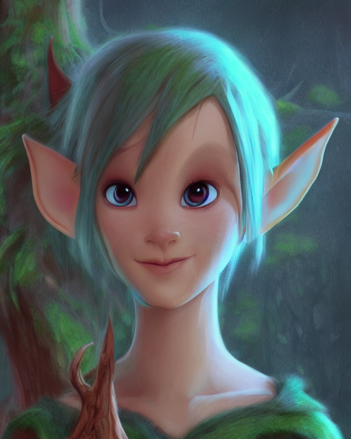 AI generated character design of a forest elf