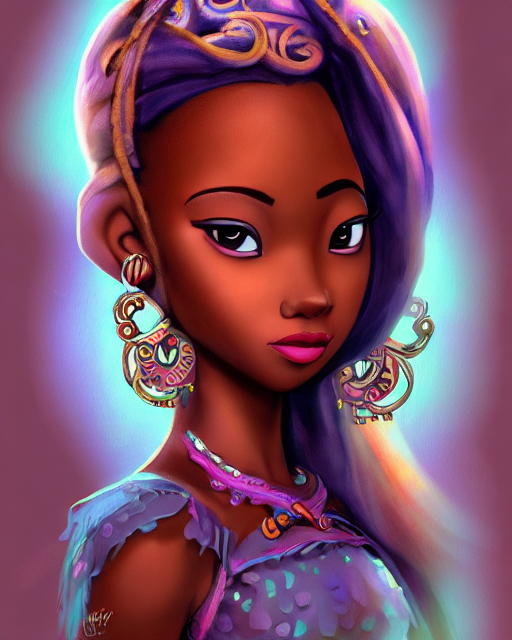 Ai generated character design of an African princess
