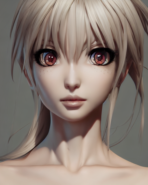 Ai generated character design of a blonde female in anime style