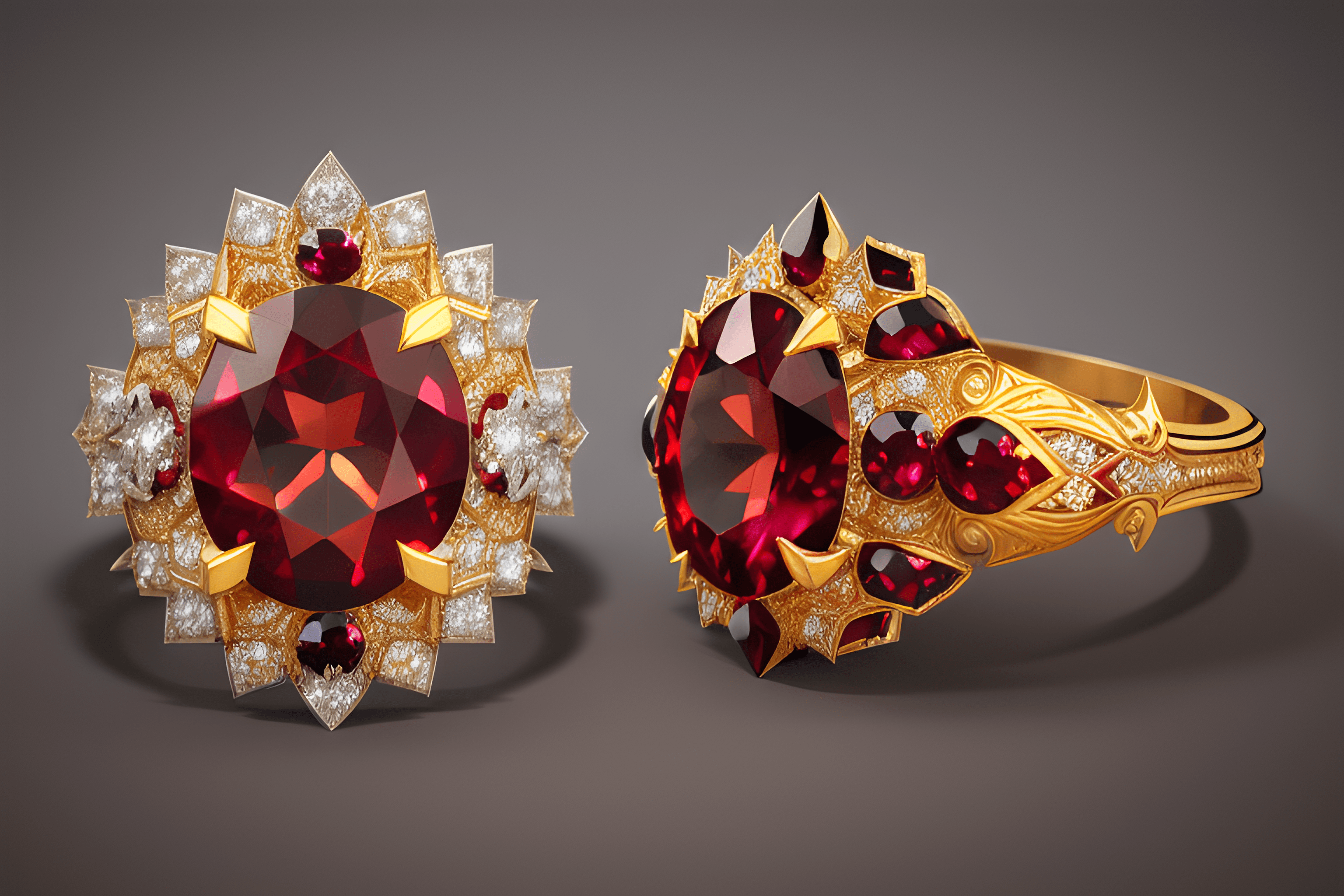 Image of two ruby rings