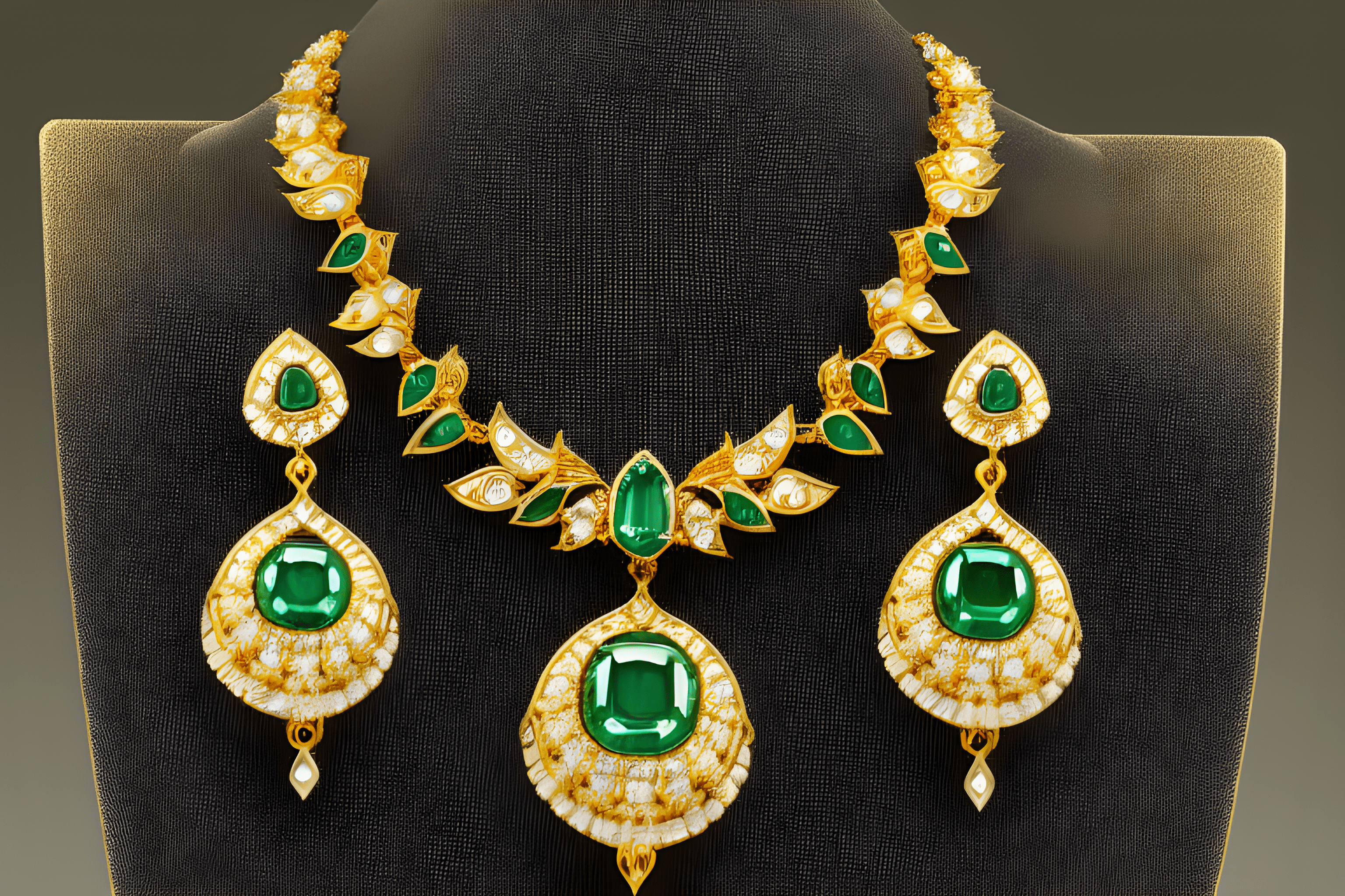 Image of a full necklace and earring set